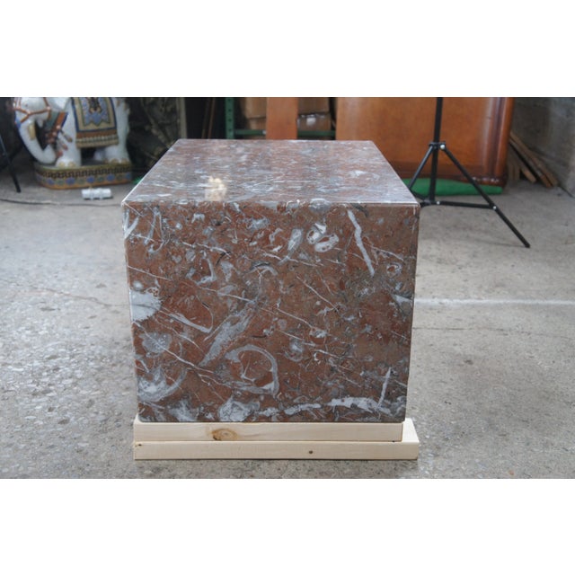 Italian Minimalist Marble Plinth Sculpture Statue Display Pedestal Stand MCM 26" For Sale - Image 4 of 12