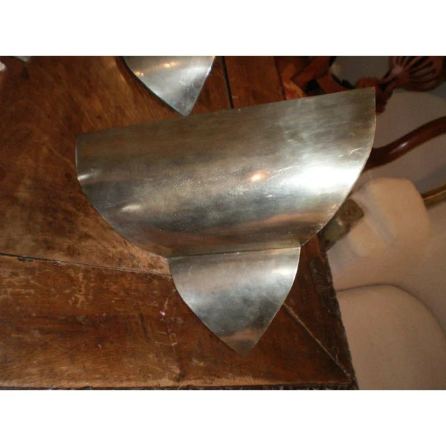 Art Deco 1930s French Art Deco Triangular Form Steel Sconces-Set of 4 For Sale - Image 3 of 7