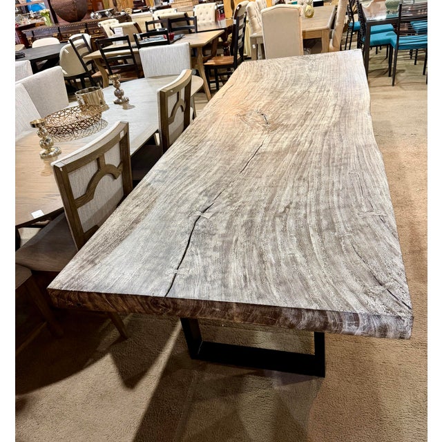 Phillips Collection Origins by Phillips Collection Grey Stone Straight-Edge Dining Table Attributed To For Sale - Image 4 of 7