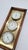 Wooden weather station with three analog gauges: thermometer, barometer, and hygrometer. Manufactured by Dutch jeweler and...