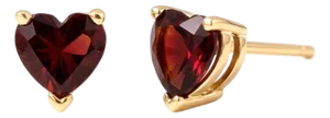 Heart Cut Garnet 925 Silver Studs, January Birthstone Studs for Women - A Pair