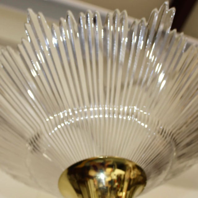 Brass Acrylic Starburst ShadeTorchiere Lamp For Sale - Image 8 of 9