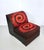 1970s Italian Brown Lounge Chairs with Orange Red Spiral Motifs, 1970s, Set of 4 For Sale - Image 5 of 15