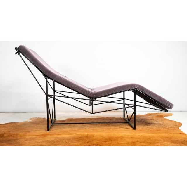 Vintage postmodern Attributed to Paolo Passerini for Uvet Dimensione (Uvet) chaise lounge chair, circa 1980s. Beautiful...