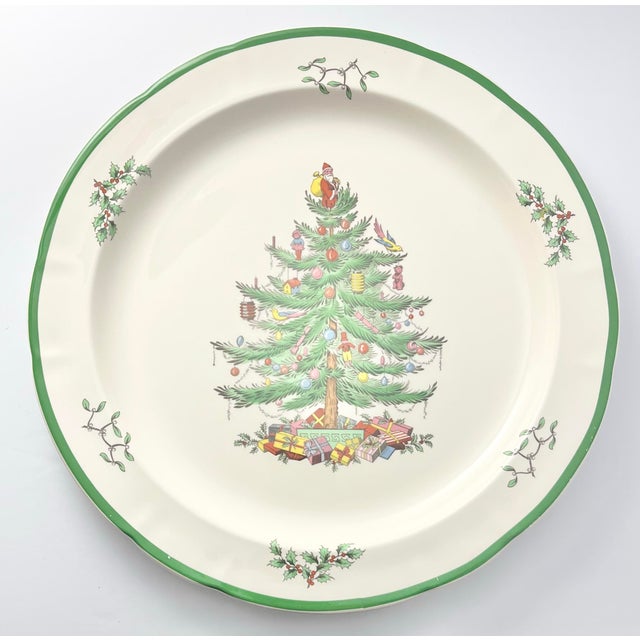 Spode Spode “Christmas Tree” 8-Piece Ceramic Dinnerware Serving Hostess Set For Sale - Image 4 of 12