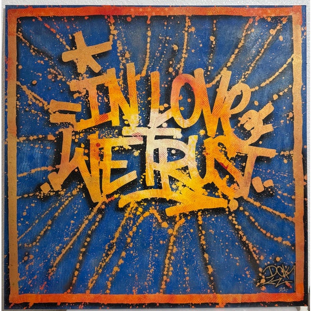 DOK, Large French Street Art Mixed Media Graffiti Painting DoK In Love We Trust, 2021 For Sale - Image 11 of 13