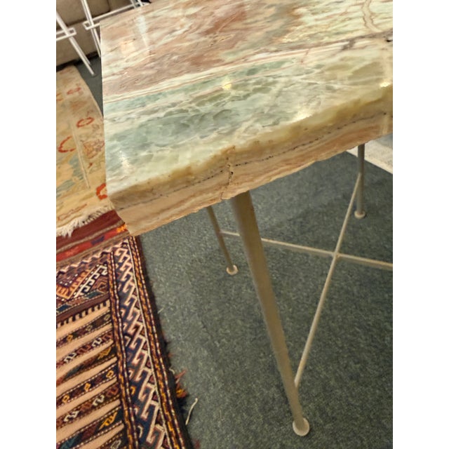 Green Onyx + Steel Side Table For Sale - Image 12 of 12