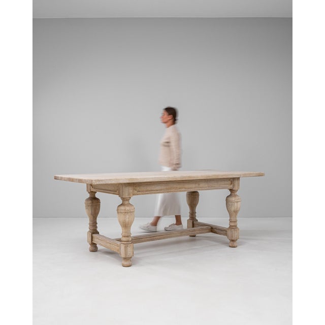 Traditional 20th Century Belgian Oak Dining Table For Sale - Image 3 of 18