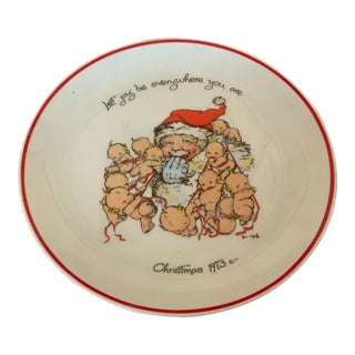 1973 Kewpie Santa Claus Commemorative Christmas Plate For Sale