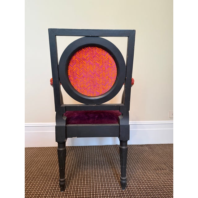 1990s Regency Ebonized Armchair For Sale - Image 4 of 12