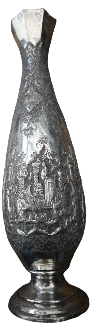Islamic Qajar Indo-Persian Silver Vase