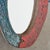 Modern Red + Blue Ceramic Mirror with Horns by Nathalie Soufflet, France 21st Century For Sale - Image 3 of 9