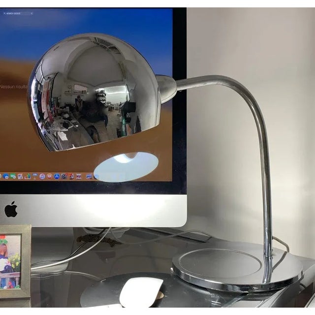 Metal Italian Chromed Brass Venticinque Table Lamp by Sergio Asti for Candle Fontana Arte, 1960 For Sale - Image 7 of 14