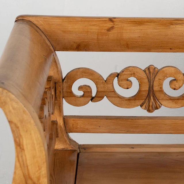 Wood 19th Century Swedish Pine Bench With Storage For Sale - Image 7 of 15