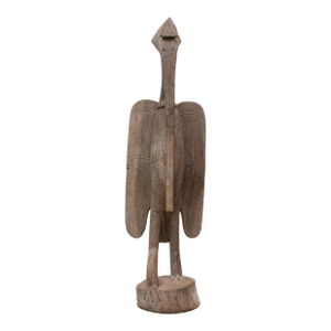 81" Tall Senufo Hornbill Bird With Oxidized Grace