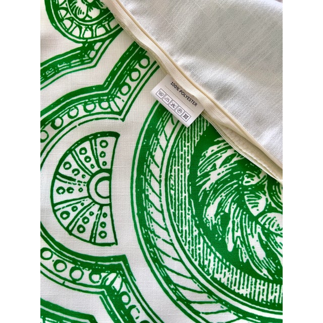 A modern fretwork filigree linen-like pillow inspired by the castles and shops in Italy. Designer Christi Tasker Miami...