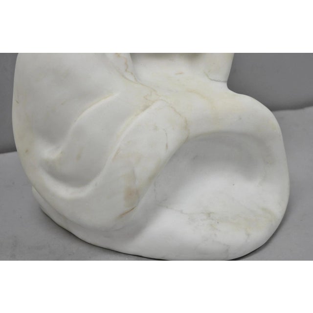 White Vintage Seymour Shuren Modern White Carved Marble Male Soldier Figure Sculpture For Sale - Image 8 of 16