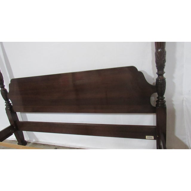Vintage Ethan Allen Georgian Court King Cherry Poster Rice Bed For Sale - Image 9 of 11