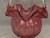 Victorian 19th Century Victorian Cranberry Glass Basket: Ruffled Edge, Clear Handle, 13" Tall For Sale - Image 3 of 10