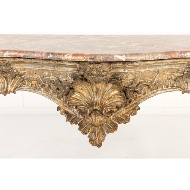 Antique Italian Silver Gilt Console Table, 1700s For Sale - Image 4 of 12