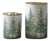 Frosted Pine Mercury Glass Candle Holder (Set of 2) For Sale