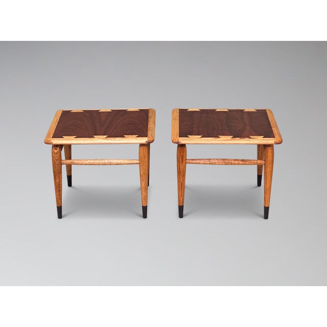 Mid-Century Modern Restored Pair of Lane Acclaim Small Square Snack Tables For Sale - Image 3 of 13
