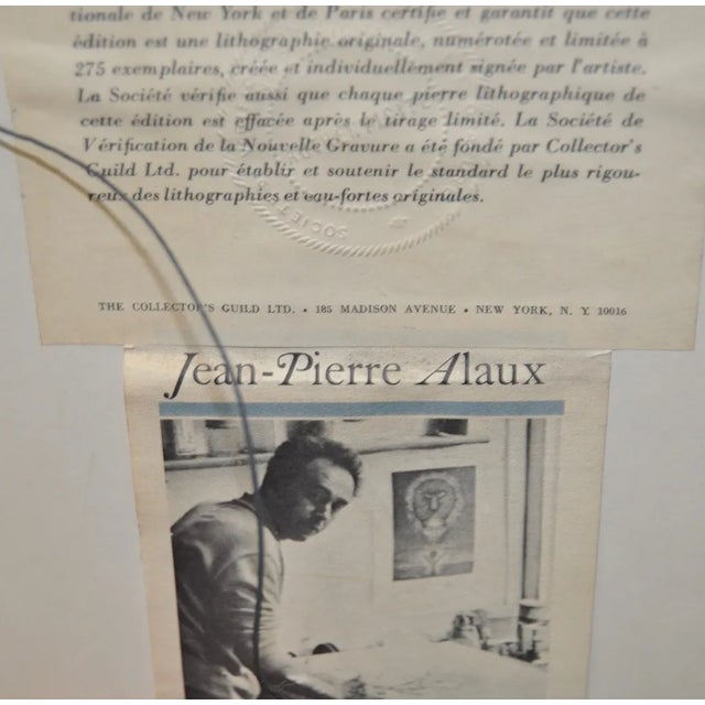 Jean-PIerre Alaux Original Lithograph C.1970 For Sale - Image 9 of 9