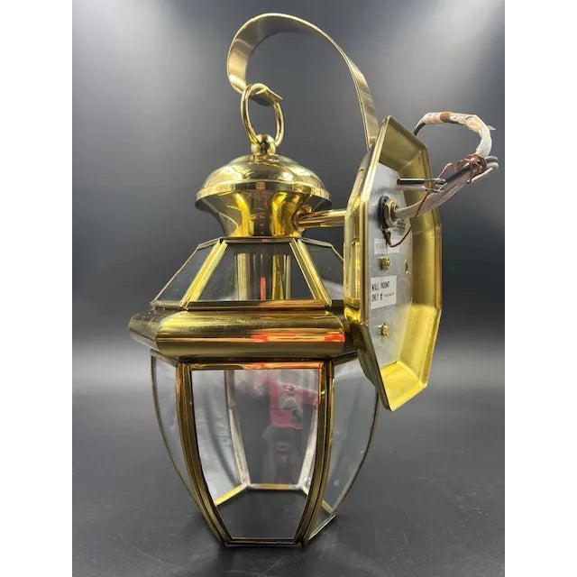 Metal Late 20th Century Outdoor Brass Light Fixture For Sale - Image 7 of 12