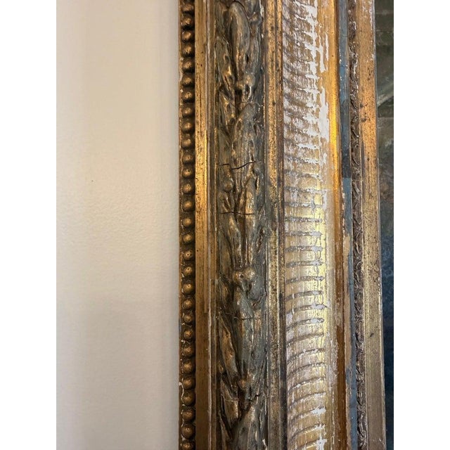 Mid 19th Century 19th Century French Louis Philippe Giltwood Mirror With Original Mercury Glass For Sale - Image 5 of 8