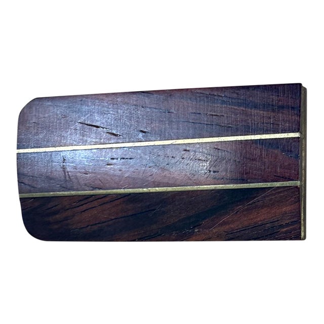 1970s Modernist Money Clip Wood and Brass For Sale