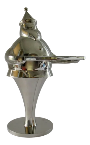 Large Pottery Barn Santa Baby Silver Art Deco Style Vintage Christmas Collectible Candle Holder