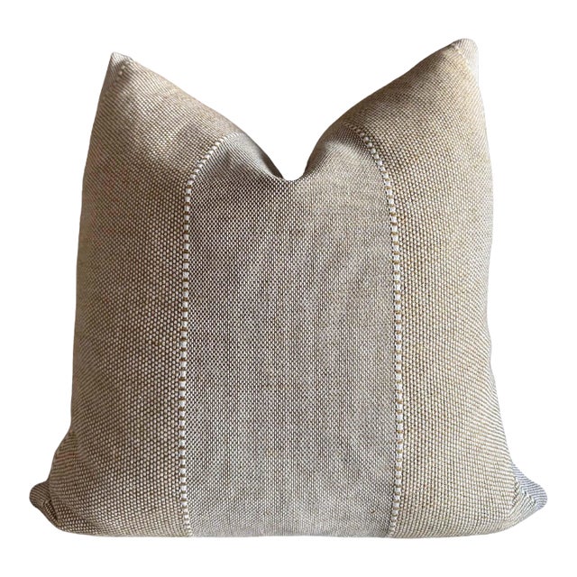 Zak + Fox Linen Pillow With Down Insert in Ocre For Sale