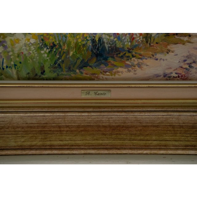 Late 20th Century Rosa Canto - Spanish Countryside in Spring, Acrylic For Sale - Image 4 of 5