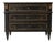 Antique French Louis XVI Style Marble Top Commode Chest - Ebonized Black & Gold For Sale