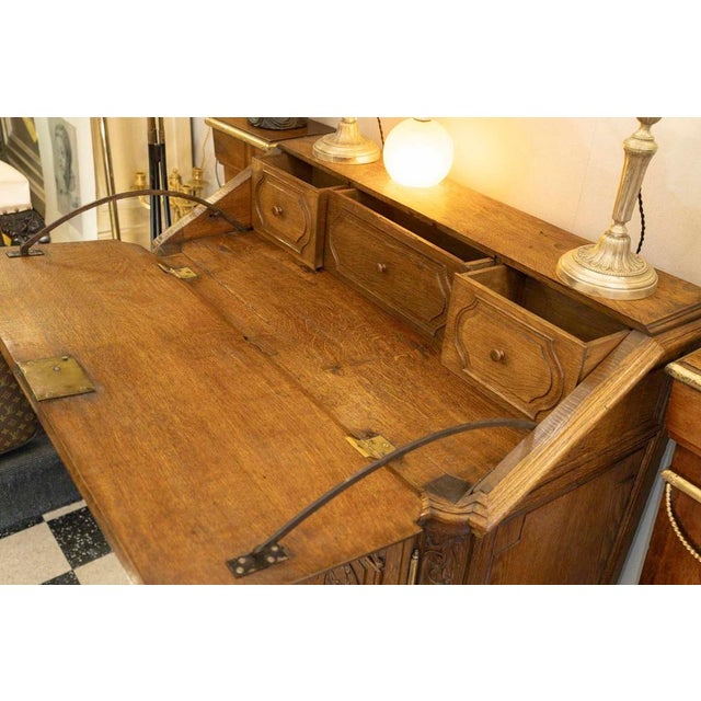 Napoleon III Sideboard with Sloping Desk in Carved Oak, 19th Century For Sale - Image 6 of 14