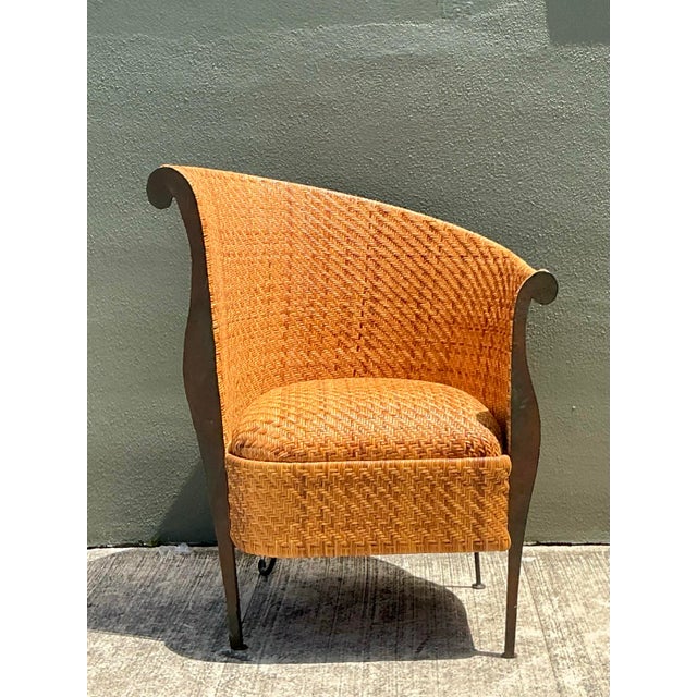 Vintage Woven Rattan Lounge Chair For Sale In West Palm - Image 6 of 12