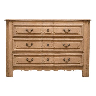 19th Century French Oak Bleached Chest of Drawers For Sale
