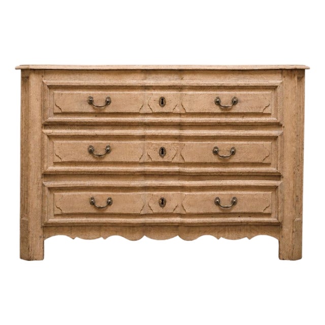 19th Century French Oak Bleached Chest of Drawers For Sale