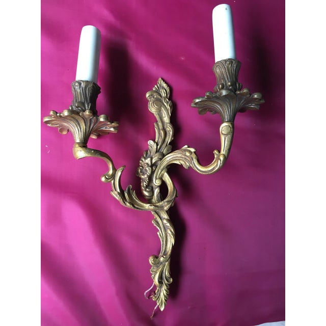 Metal Rococo Style Wall Sconce, 1950s For Sale - Image 7 of 10