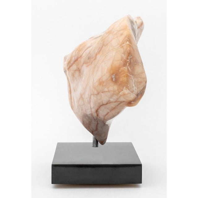 Signed Abstract Pink Alabaster Sculpture For Sale - Image 4 of 9