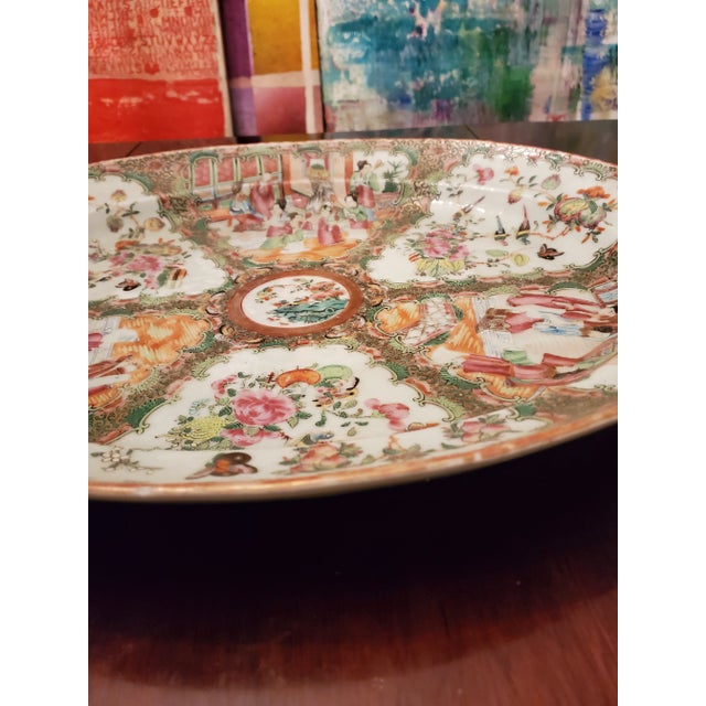 Chinese Mid 19th Century Antique Chinese Porcelain Oval Tray Palace Size For Sale - Image 3 of 4