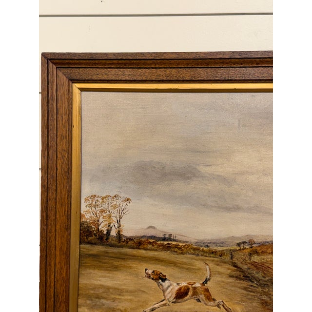 This is an lovely oil painting from the 20th Century depicting a traditional English hunting scene with huntsmen on...