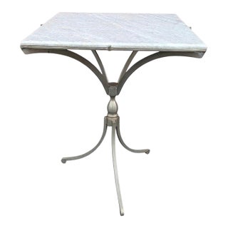 Vintage Italian Mid-Century Style White Marble-Top Accent Table For Sale