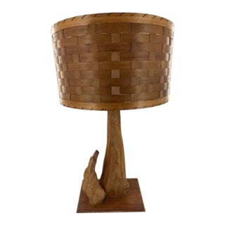 Mid Century Modern Sculptural Cypress Root Table Lamp With Shade For Sale