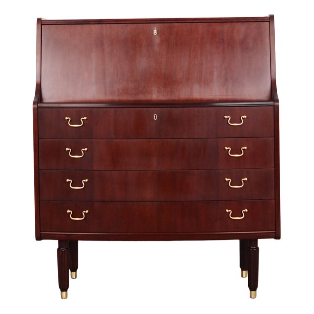 Danish Mahogany Secretary from PMJ Viby J, 1970s For Sale