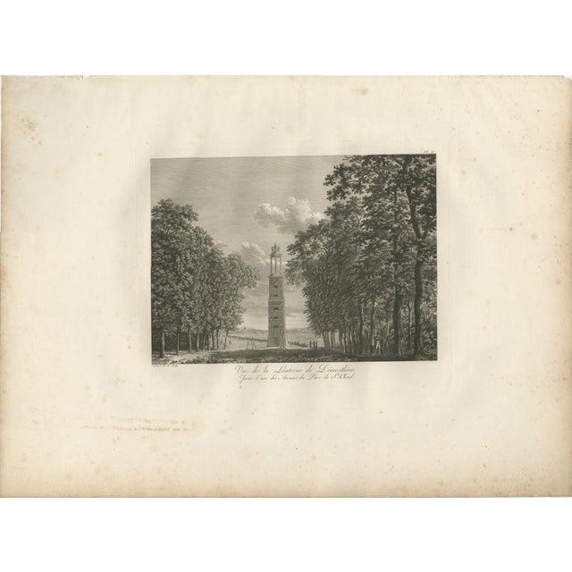 Hollywood Regency Louis-Pierre Baltard, View of the Lantern of Demosthenes at Saint-Cloud, Paris, 1803, Engraving For Sale - Image 3 of 9