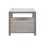Worlds Away Matthew Izzo Home Hattie Gray Linen Side Table For Sale - Image 4 of 4