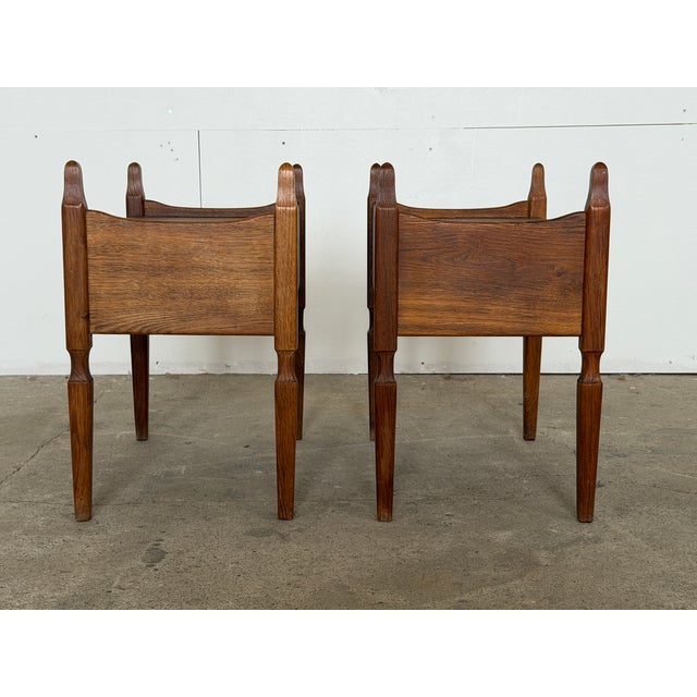 Danish Brutalist Oak Bedside Tables by Henning Kjærnulf, 1960s, Set of 2 For Sale - Image 6 of 11