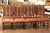 French Set of 10 Louis XIII Style Walnut and Leather Dining Room Chairs For Sale - Image 3 of 13