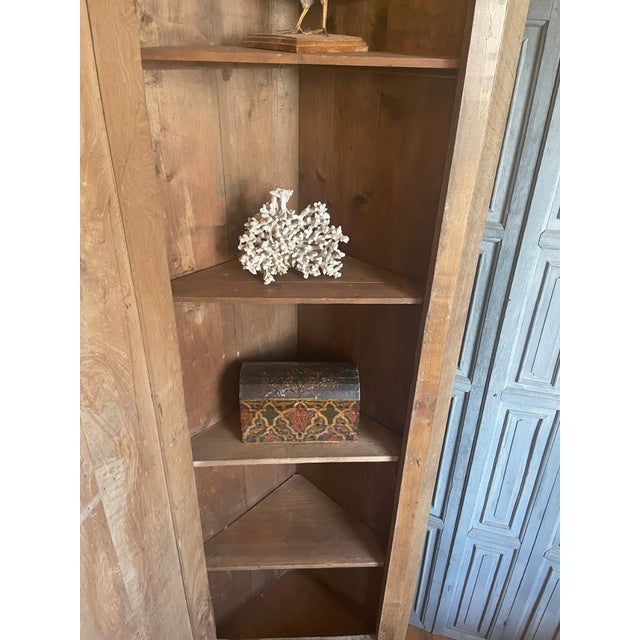 Wood French Corner Cupboard in Walnut and Oak, 19th Century For Sale - Image 7 of 18